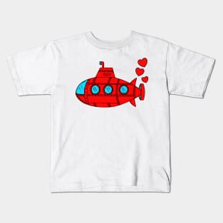 Valentines Submarine Kids T-Shirt